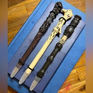 Harry Potter Magic Wand Pen Collection Set of 3 - Brown, Cream, Black